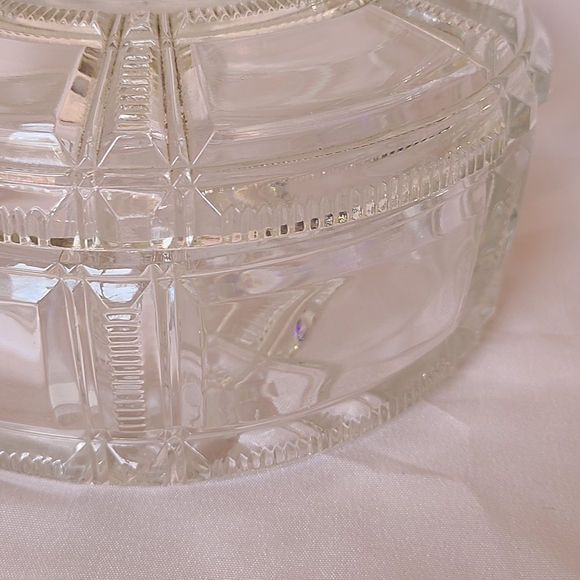 Antique Duncan & Sons Glass Cryptic Zipper Nova Scotia Ribbon Stars Candy Dish - Picture 4 of 9